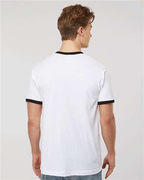 Tultex 246 White/ Black — on model back