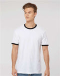 Tultex 246 White/ Black — on model front