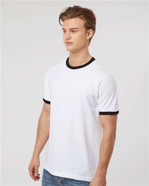 Tultex 246 White/ Black — on model side