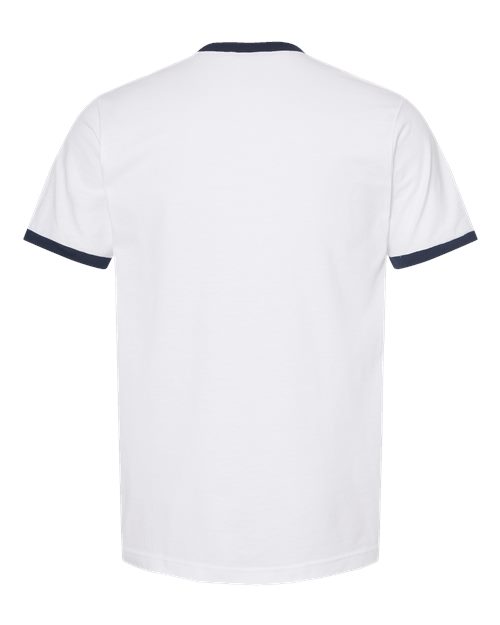 Tultex 246 White/ Navy — back
