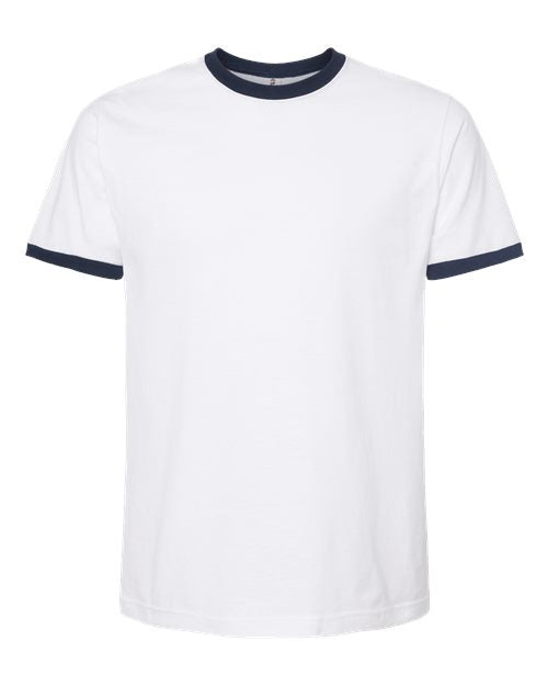 Tultex 246 White/ Navy — front