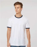 Tultex 246 White/ Navy — on model front