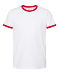Tultex 246 White/ Red — front