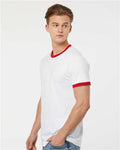 Tultex 246 White/ Red — on model side