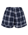 Boxercraft BW6501 Navy/ Silver Plaid — back