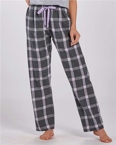 Boxercraft BW6620 Charcoal Lavender Tomboy Plaid — on model front