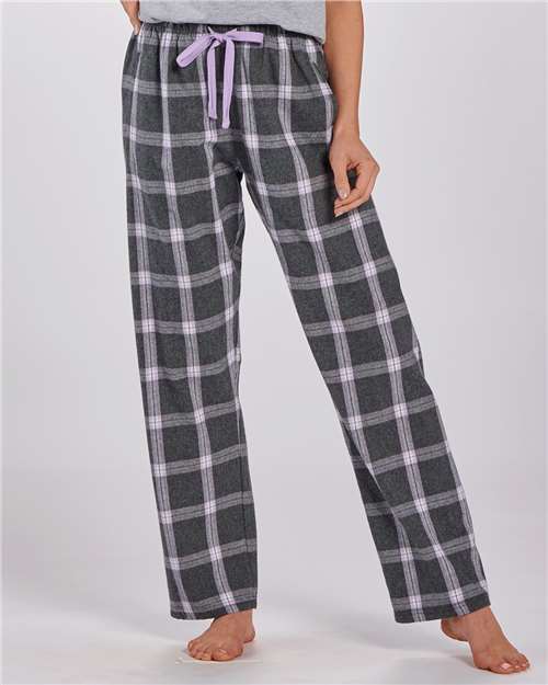 Boxercraft BW6620 Charcoal Lavender Tomboy Plaid — on model front