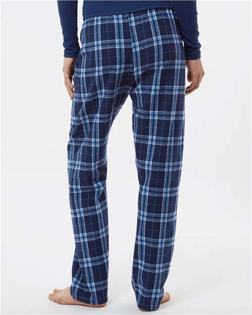 Boxercraft BW6620 Navy/ Columbia Plaid — on model back