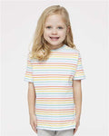 Rabbit Skins 3321 Rainbow Stripe — on model front