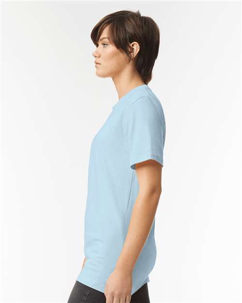 American Apparel 2001 Powder Blue — on model side
