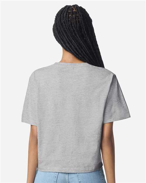 American Apparel 102 Heather Grey — on model back