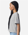 American Apparel 102 Heather Grey — on model side