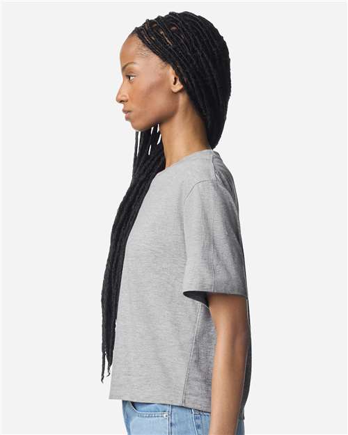 American Apparel 102 Heather Grey — on model side