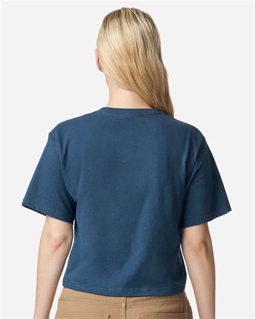 American Apparel 102 Sea Blue — on model back