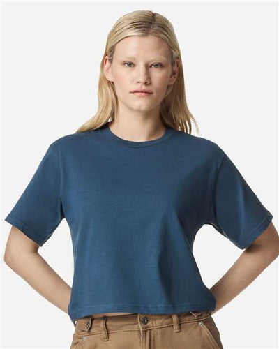 American Apparel 102 Sea Blue — on model front