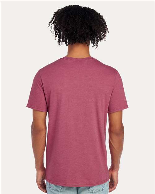 JERZEES 560MR Raspberry Heather — on model back