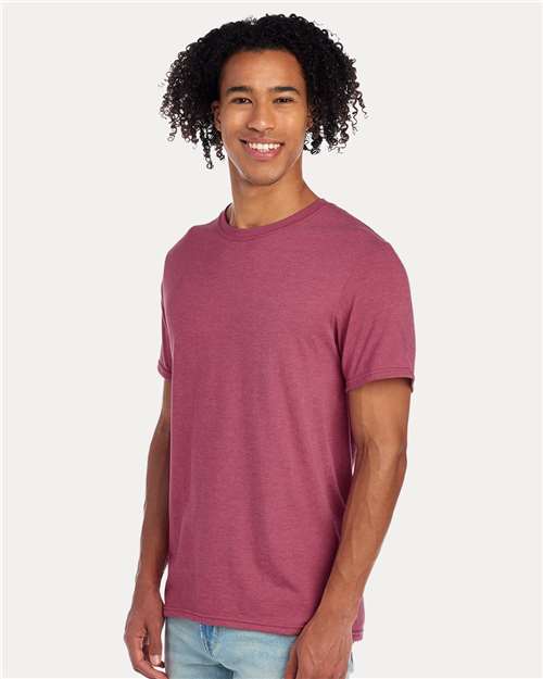 JERZEES 560MR Raspberry Heather — on model side