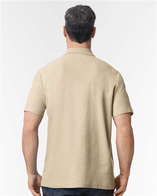 Gildan 64800 Sand — on model back