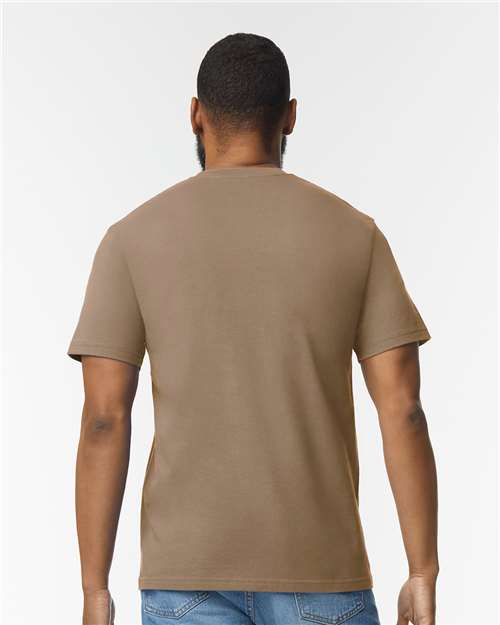 Gildan 65000 Brown Savana — on model back