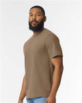 Gildan 65000 Brown Savana — on model side