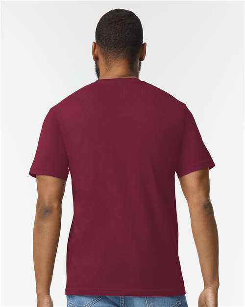Gildan 65000 Maroon — on model back