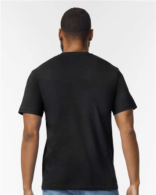 Gildan 65000 Pitch Black — on model back