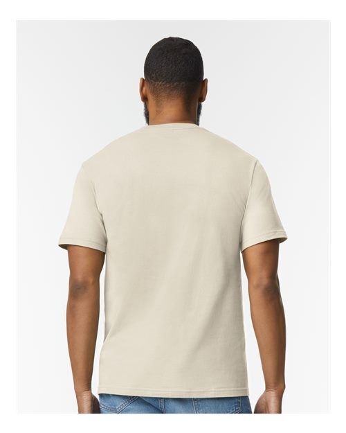 Gildan 65000 Sand — on model back