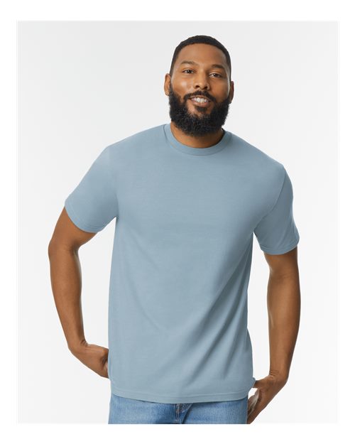 Gildan 65000 Stone Blue — on model front