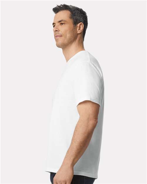 Gildan 65000 White — on model side