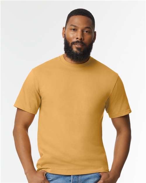 Gildan 65000 Mustard — on model front