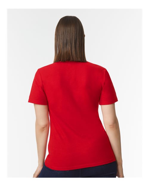 Gildan 64800L Red — on model back