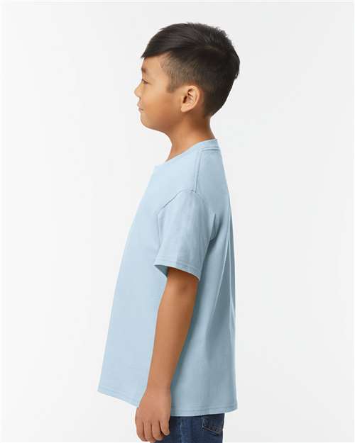 Gildan 65000B Light Blue — on model side