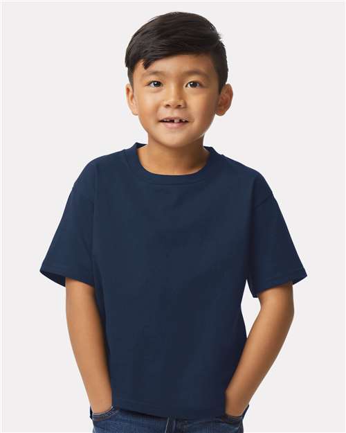 Gildan 65000B Navy — on model front