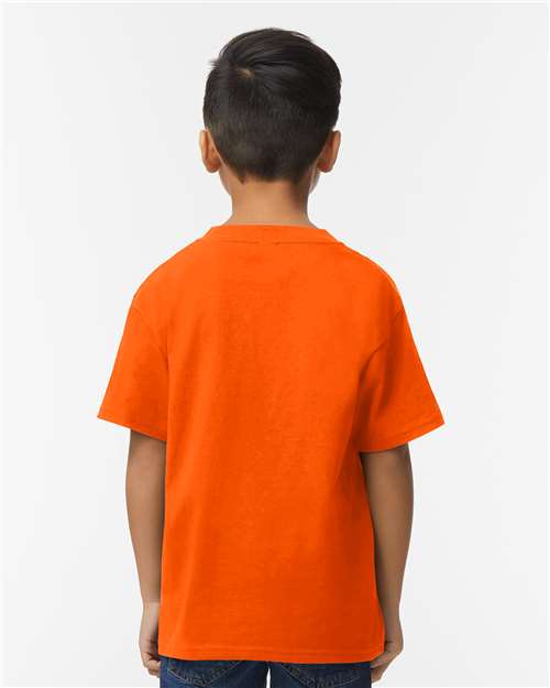 Gildan 65000B Orange — on model back