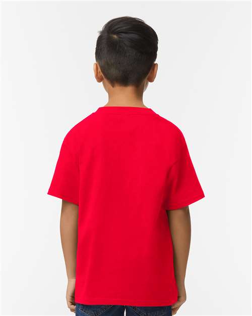 Gildan 65000B Red — on model back