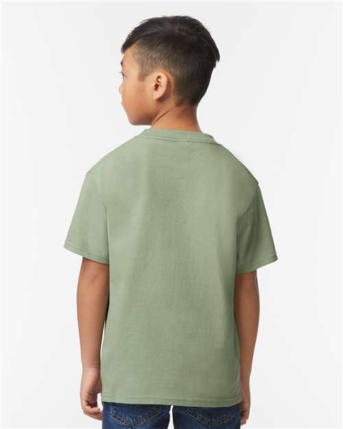 Gildan 65000B Sage — on model back