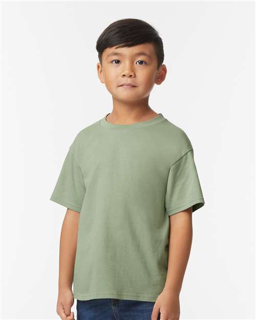 Gildan 65000B Sage — on model front