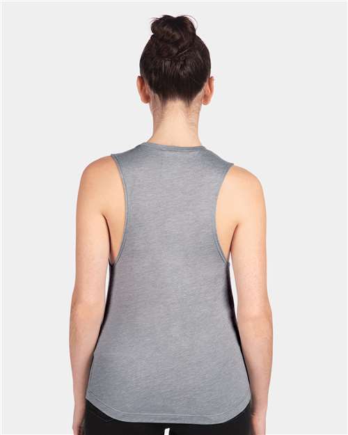 Next Level 5013 Heather Grey — on model back