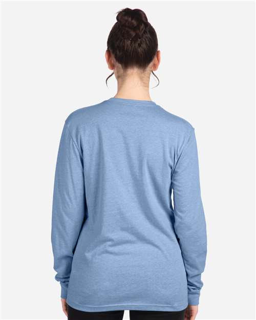 Next Level 6211 Heather Columbia Blue — on model back