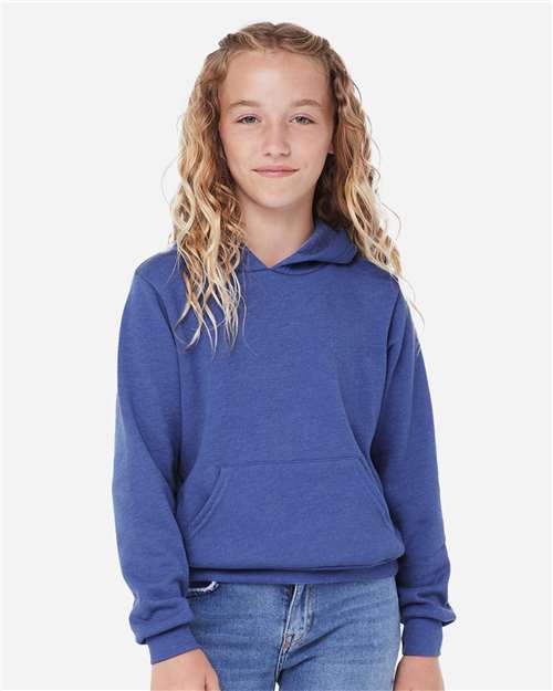 BELLA + CANVAS 3719Y Heather True Royal — on model front