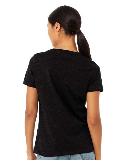 BELLA + CANVAS 6405CVC Solid Black Blend — on model back