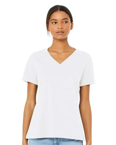 BELLA + CANVAS 6405CVC Solid White Blend — on model front