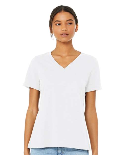 BELLA + CANVAS 6405CVC Solid White Blend — on model front