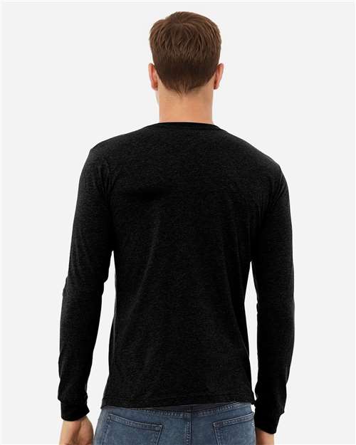 BELLA + CANVAS 3501CVC Solid Black Blend — on model back