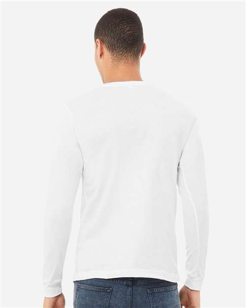 BELLA + CANVAS 3513 Solid White Triblend — on model back