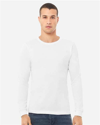 BELLA + CANVAS 3513 Solid White Triblend — on model front