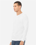 BELLA + CANVAS 3513 Solid White Triblend — on model side
