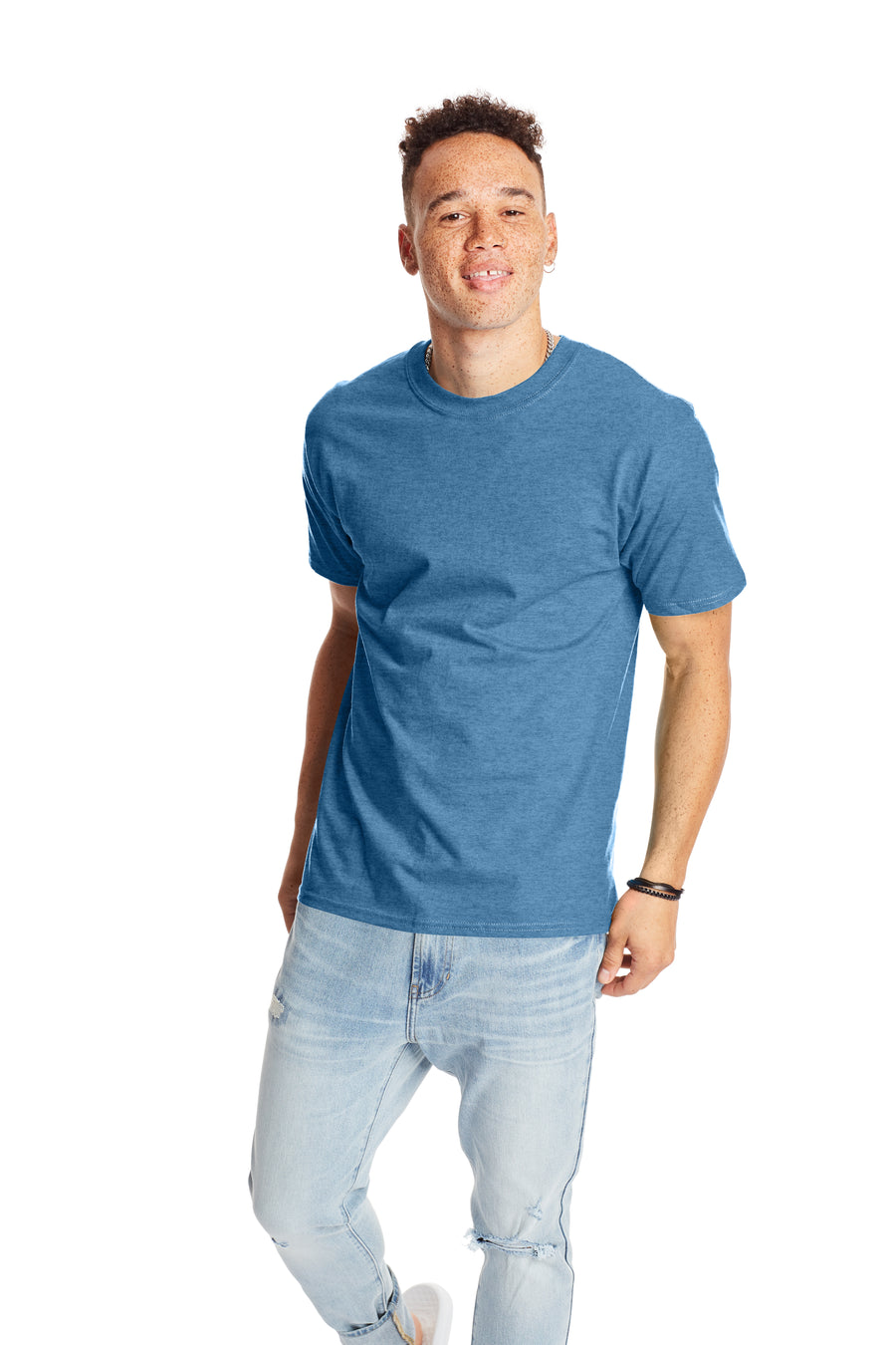 Beefy-T® Short Sleeve Tee - Heather Blue