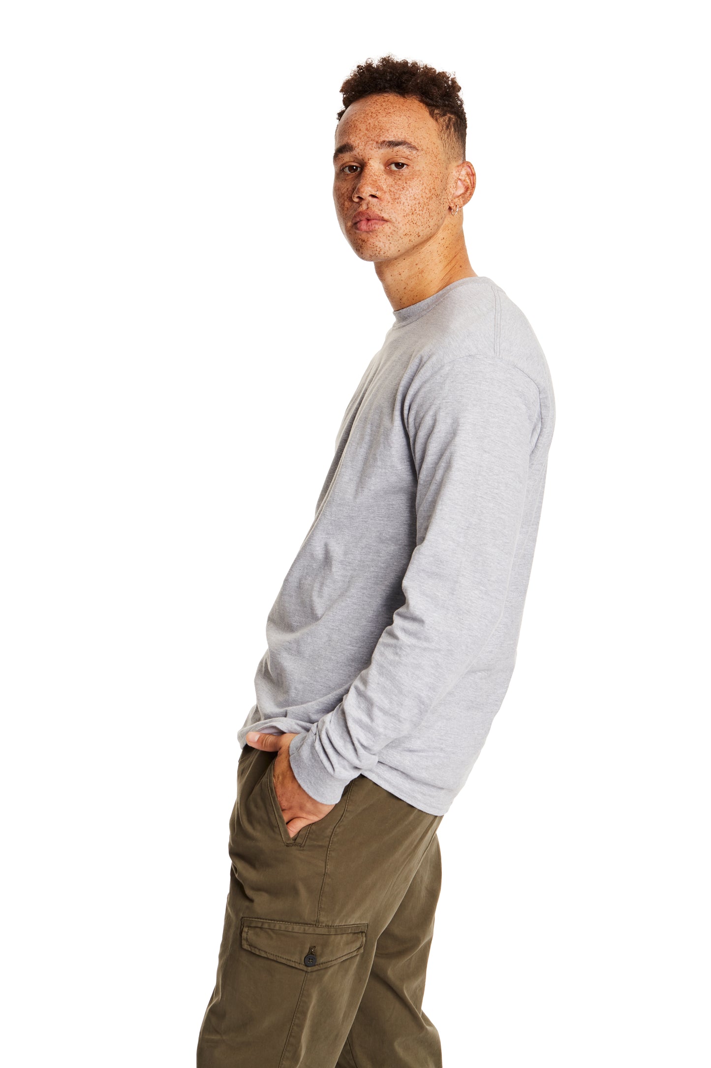 Beefy-T® Long Sleeve Tee - Light Steel