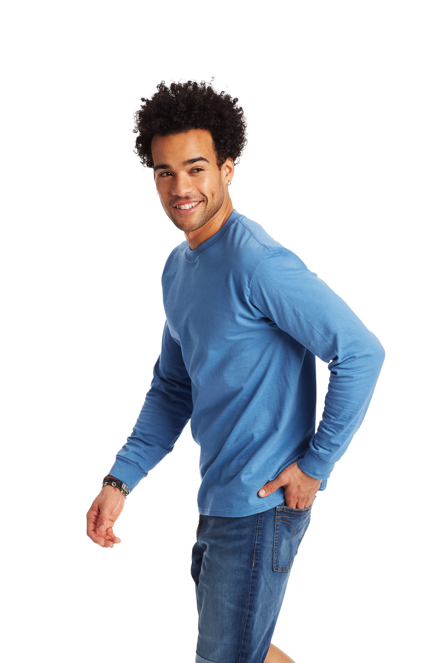 Beefy-T® Long Sleeve Tee - Denim Blue